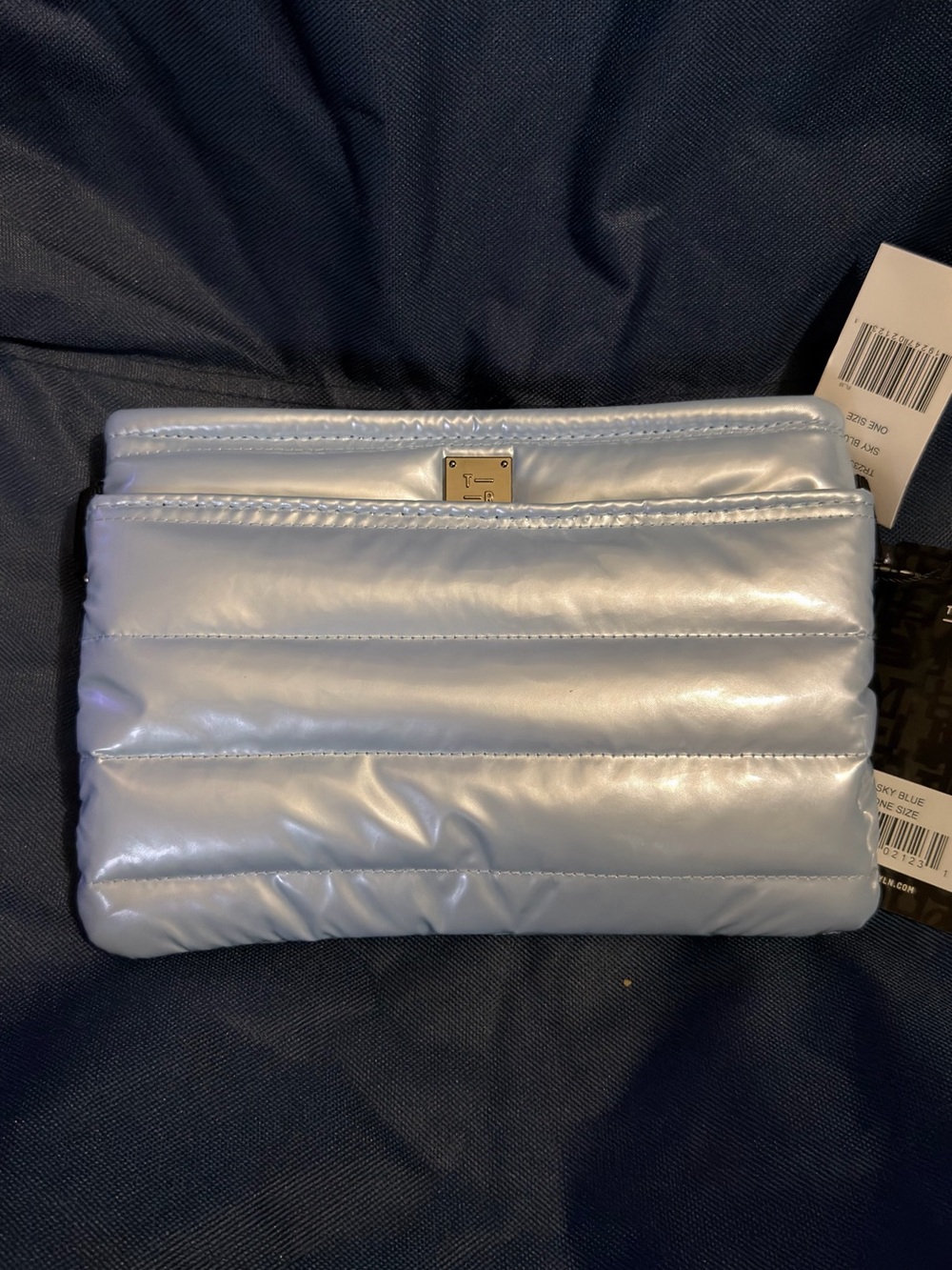 THINK ROYLN Light Blue Quilted Puffer Crossbody Clutch